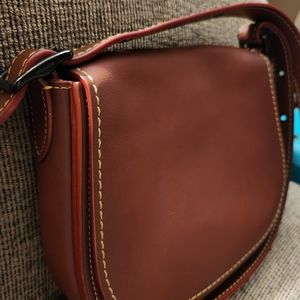 COACH Saddle SD-20115 Brown Leather Crossbody Bag